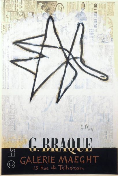 BRAQUE - MAEGHT Georges BRAQUE (1882-1963) d'après

Affiche, 1956
Affiche lithographique...
