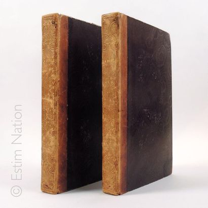 RELIGION La Bible, 2 volumes reliure demi-cuir, 28 x 19 cm 
Traduction de la vulgate...