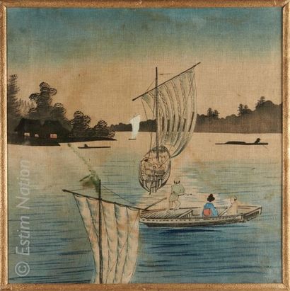 JAPON JAPON, début XXe siècle

Suite de quatre dessins sur toile figurant des scènes...