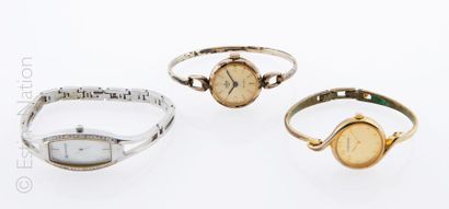 LOT DE MONTRES Six montres de femme dont une Raymond Weil et une signée Electra au...