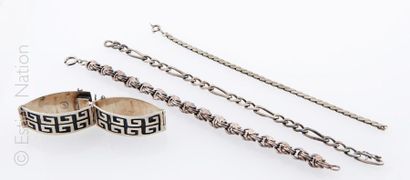 LOT de bijoux Ensemble de sept bracelets, gourmettes en argent (sup. à 800°/00) ou...