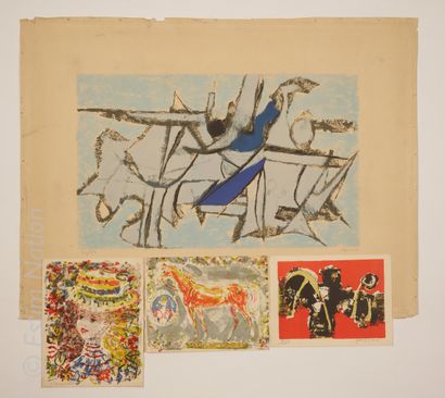 Art contemporain Ensemble de lithographies en couleurs comprenant : 

- PATRICE (1944)

Composition...