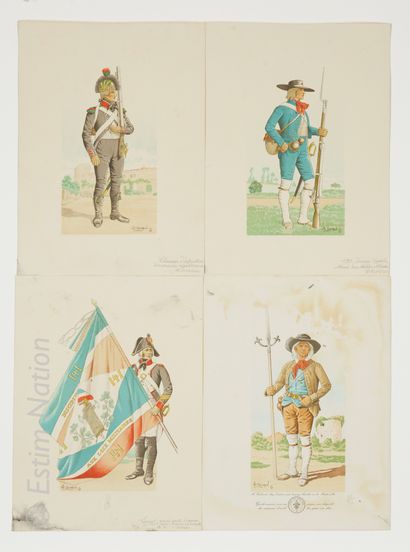 MILITARIA - GOICHON D'après Auguste GOICHON (1890-1961) 
 
Suite de trois reproductions...