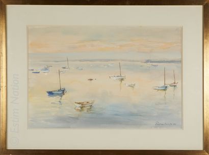 MARINE - PERRAUDIN Paul PERRAUDIN (1907-1990)



Sailboats at low tide



Watercolour,...