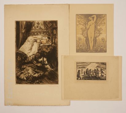 ART MODERNE - ESTAMPES Set of 20th century prints comprising : 

- Robert LEPELTIER...