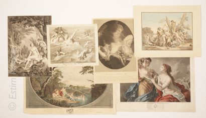 GRAVURES ANCIENNES - LES AMOURS DES DIEUX Set of 18th and 19th century engravings...