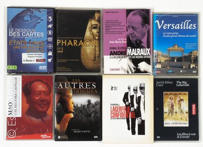 CD, DVD, VHS, K7 Important lot de supports audio divers :

- Env. 30 compact disques...