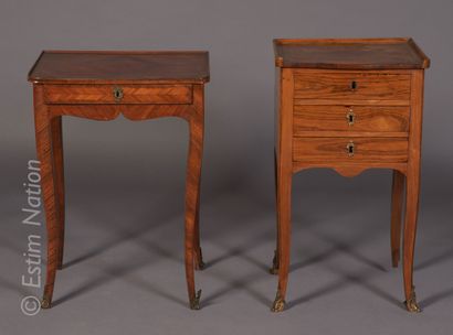 MOBILIER ANCIEN 
Table de salon en bois de placage de plateau rectangulaire à décor...