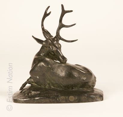 Antoine Louis BARYE Antoine Louis BARYE (1796-1875)



Reclining deer



Bronze proof...