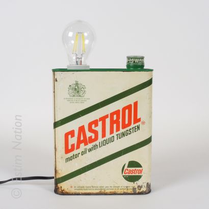 DESIGN INDUSTRIEL CASTROL 

MOTOR OIL WITH LIQUID TUNGSTEN

Painted sheet metal canister...