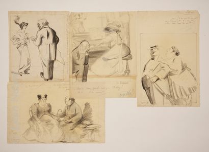 CARICATURES - LOURDEY Maurice LOURDEY (1860-1934)



Ensemble de quatre dessins au...