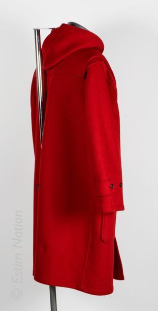 GLOVERALL - THE ORIGINAL DUFFLE COAT Made in England en laine rouge (T L) (patine...