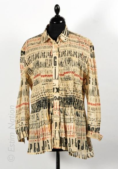 Jean-Paul GAULTIER Shirt pleated and decorated. Jean-Paul Gaultier Paris Size M"...