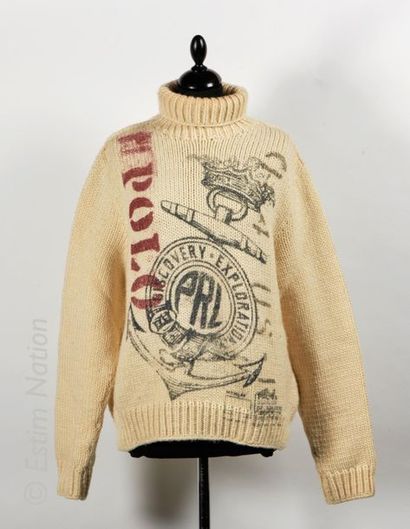 RALPH LAUREN PULL OVER turtleneck pullover. Size L. Decorated on one side "Discovery...