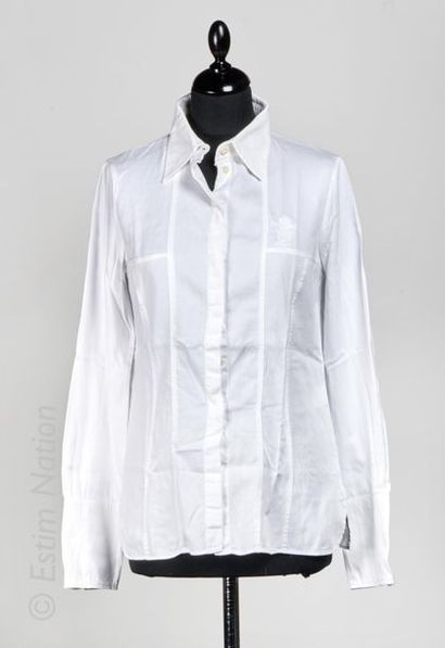 Christian LACROIX White cotton shirt, red inside label titled Christian Lacroix....
