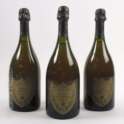 CHAMPAGNE 3 bouteille CHAMPAGNE DOM PERIGNON 1973 Vintage Moët & Chandon (étiquettes...