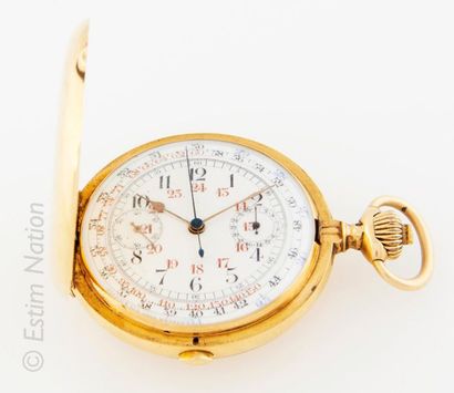 MONTRE CHRONOGRAPHE Montre chronographe de poche en or jaune 18K 750 millièmes à...