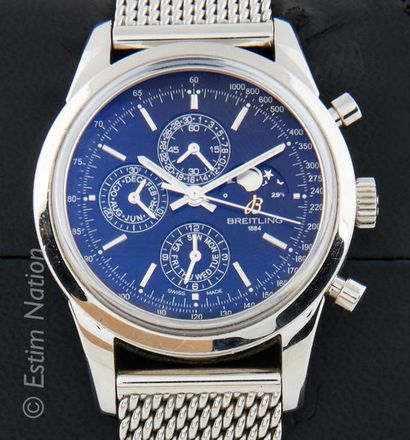BREITLING Chronograph watch model TransOcean with automatic date in steel.
 Round...