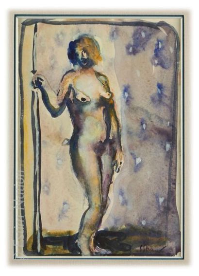 Svein STRAND (1934) Nu féminin

Aquarelle sur papier, signée en bas à droite.

A...