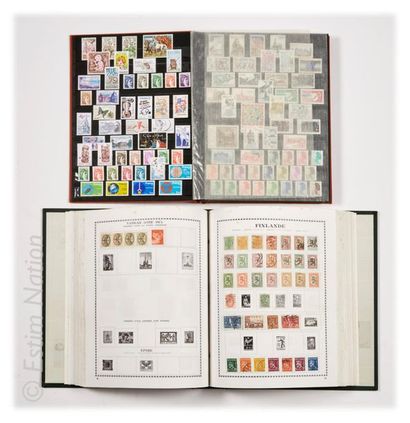 PHILATELIE Ensemble de deux albums de timbres : 
- l'un regroupant des timbres de...