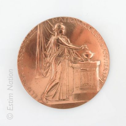 MÉDAILLE Médaille en bronze "Elu par l'assemblée nationale, le 17 janvier 1895",...