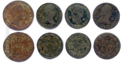 Lot de monnaies anciennes Lot composé de douze monnaies diverses :
Deux bronzes de...