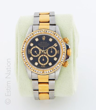 ROLEX DAYTONA REF. 16523, VERS 1998 Chronograph watch in 18K yellow gold and steel...