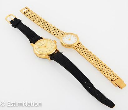 LOT DE MONTRES Un lot comprenant une montre de dame de marque Omega en plaqué or...
