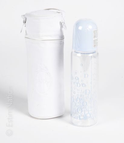 Baby DIOR GLASS BIBBERON, new in blister pack in its thermos case (yellowing of the...