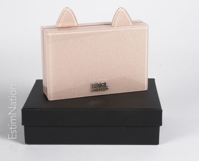 Karl LAGERFELD CHOUPETTE" MINAUDIERE in acrylic glitter with its chromed chain (11,5...