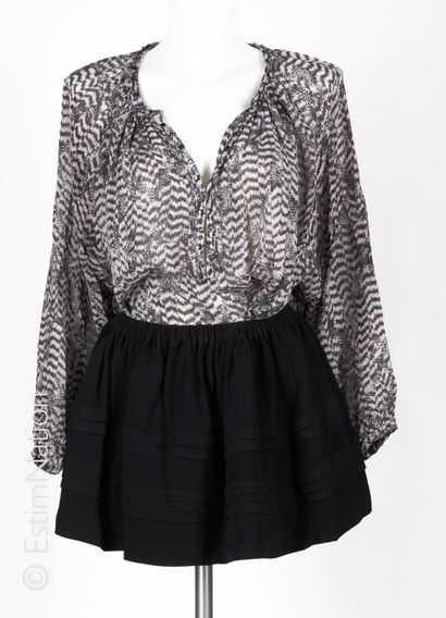 ISABEL MARANT X H&M, MIU MIU (2011) BLOUSE en soie imprimée zébrée gris et noir agrémentée...