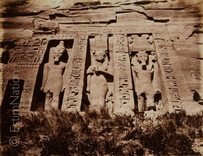 Félix TEYNARD (Français, 1817-1892) Abou Simbel - Small speos - Right part of the...