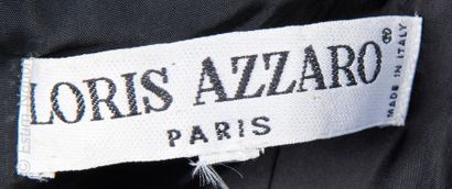 Loris AZZARO Couture ROBE DE COCKTAIL en acétate et polyamide drapée noir, encolure...