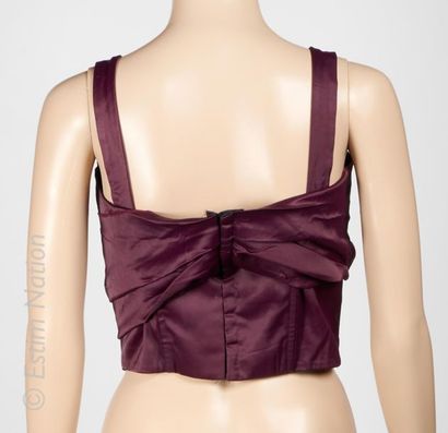 DOLCE & GABANNA VINTAGE BRASSIERE BUSTIER en acétate polyamide prune agrémentée de...