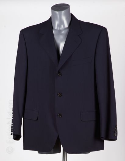 LANVIN Navy cold virgin wool jacket, three pockets (T 54) (mini traces on sleeves,...
