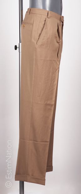 LANVIN Classic beige wool pants with lapels (T 54) (tiny traces)