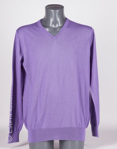 BRUCE FIELD COLLECTION TROIS PULL OVERS tunisiens en laine mérinos lilas, bleu ciel...