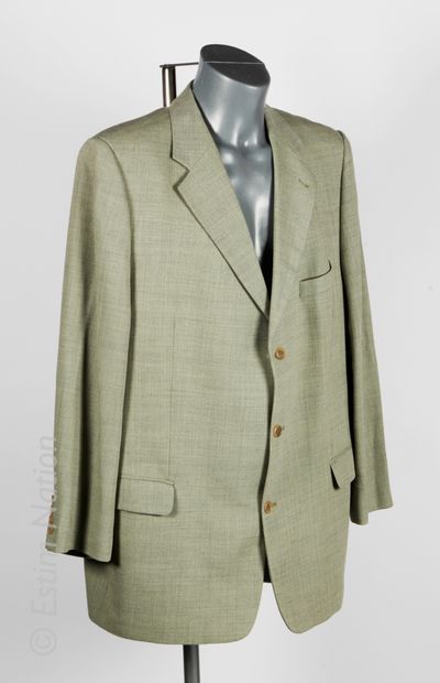 CAPEL, ANONYME COSTUME in cold wool consisting of a checkered jacket in beige tones...