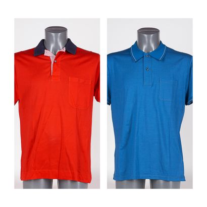 BRUCE FIELD COLLECTION, ONLY FOR B BARCLAY DEUX POLOS en coton : le premier bleu...