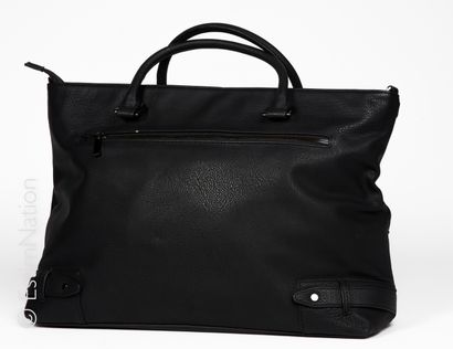 JCDC PAR CASTELBAJAC CABAS tote bag in black grained leather decorated with English...