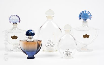 PARFUMERIE Set of five bottles including Eau de toilette Shalimar Guerlain Paris,...