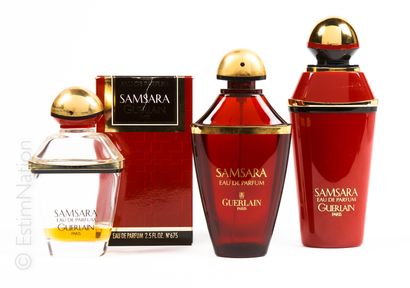 PARFUMERIE Ensemble de trois flacons dont Samsara Eau de parfum de Guerlain. 

Sans...