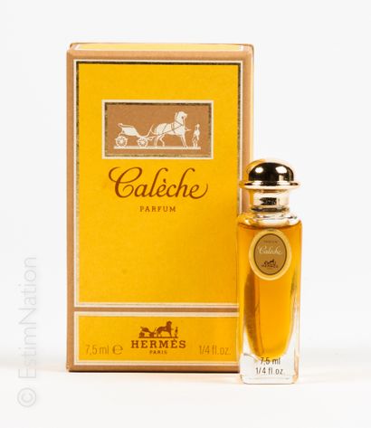 HERMES "Calèche" Flacon d'extrait de parfum, contenance 7,5 mL. Belle étiquette titrée....