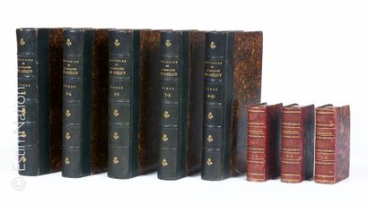 LITTÉRATURE ET DIVERS Set of books bound in full and half bindings including: 

-...