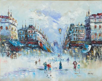 RANDALL DAVEY (1887 - 1964) "Rue parisienne" 

Huile sur toile signée en bas à droite....