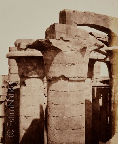 Félix TEYNARD (Français, 1817-1892) Karnak, Thèbes - Palais - Salle hypostyle - Colonnade...
