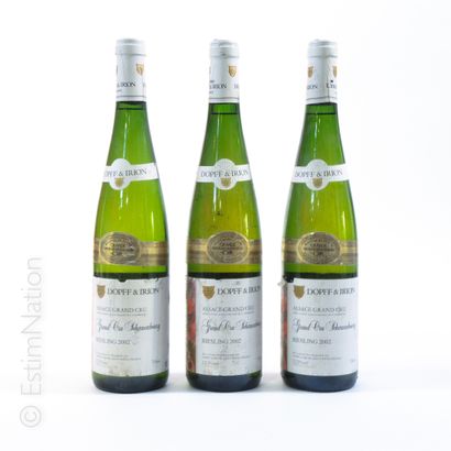 ALSACE ALSACE


3 bottles ALSACE 2002 Dopff & Irion


(damaged and dirty labels)...