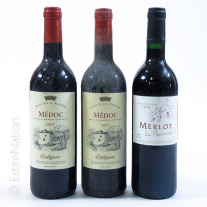 VINS DIVERS MISCELLANEOUS WINES


3 bottles : 1 PAYS D'OC 1998 La Baronnie, 2 MEDOC...