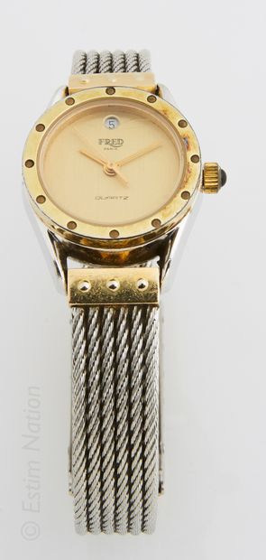 FRED Force 10 model. Ladies' watch in steel and gold-plated.

Round case, signed...