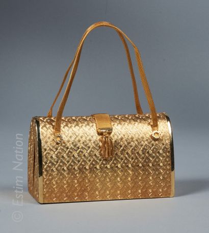 TANNO MADE IN ITALY Gilded metal MINAUDIERE and its small chain, two chain handles,...